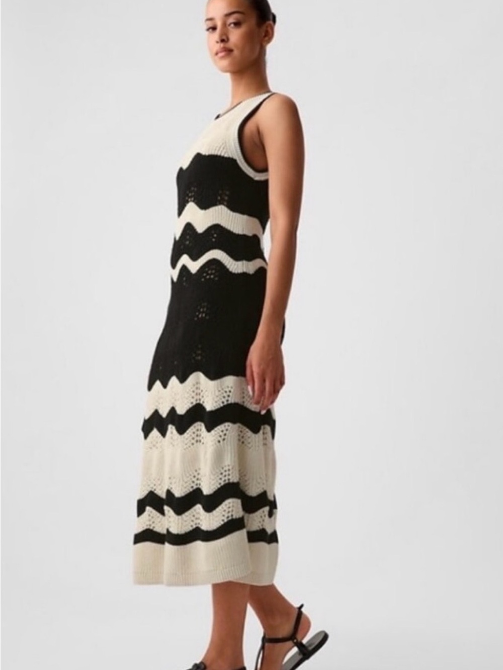 GAP Crochet Midi Sweater Dress Size L-Tall - Picture 3 of 10